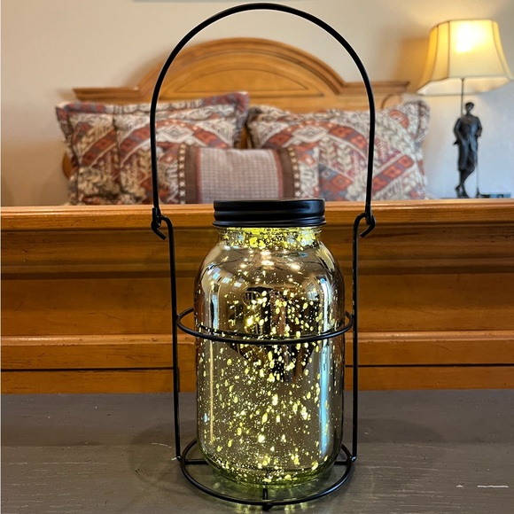 Gold Mercury Glass Fairy Light Mason Jar - Battery Operated - Picture 7 of 14